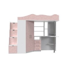 Дитяче ліжко-горище Binky 37 А рожева