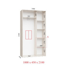 Шафа купе 100х45х210 см Стандарт