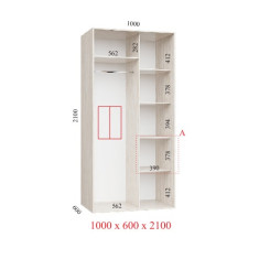 Шафа купе 100х60х210 см Стандарт