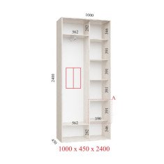 Шафа купе 100х45х240 см Стандарт
