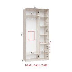 Шафа купе 100х60х240 см Стандарт