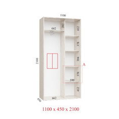 Шафа купе 110х45х210 см Стандарт