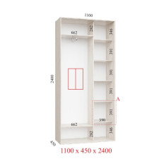 Шафа купе 110х45х240 см Стандарт