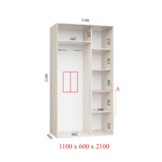 Шафа купе 110х60х210 см Стандарт