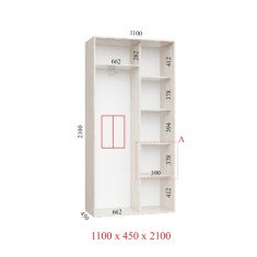 Шкаф купе 110х45х210 см Стандарт