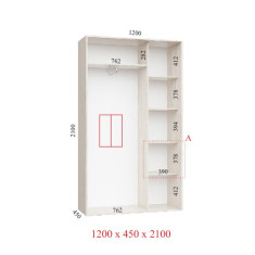 Шафа купе 120х45х210 см Стандарт