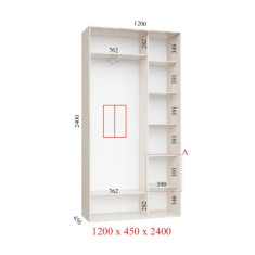 Шафа купе 120х45х240 см Стандарт