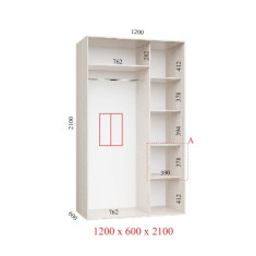 Шафа купе 120х60х210 см Стандарт