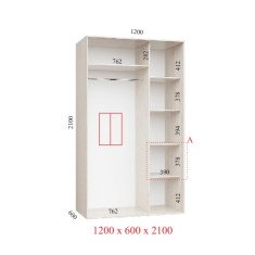 Шкаф купе 120х60х210 см Стандарт