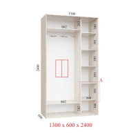 Шкаф купе 130х60х240 см Стандарт