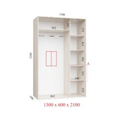Шафа купе 130х60х210 см Стандарт