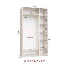 Шафа купе 130х60х240 см Стандарт