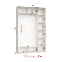 Шкаф купе 150х45х240 см Стандарт
