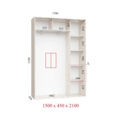 Шафа купе 150х45х210 см Стандарт