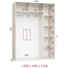 Шафа купе 150х60х210 см Стандарт