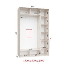 Шафа купе 150х60х240 см Стандарт