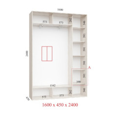 Шафа купе 160х45х240 см Стандарт