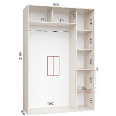Шафа купе 160х60х210 см Стандарт