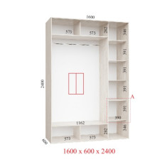 Шафа купе 160х60х240 см Стандарт