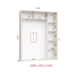 Шафа купе 160х45х210 см Стандарт