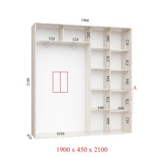 Шафа купе 190х45х210 см Стандарт