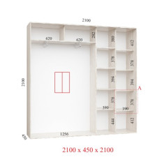 Шафа купе 210х45х210 Стандарт