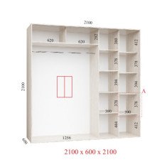 Шафа купе 210х60х210 см Стандарт