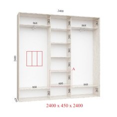 Шафа купе 240х45х240 см Стандарт