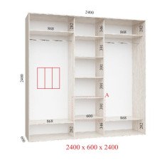 Шафа купе 240х60х240 см Стандарт