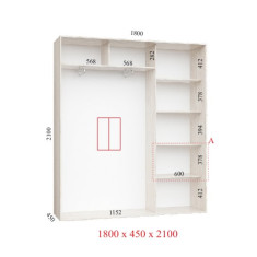 Шафа купе 180х45х210 см Стандарт