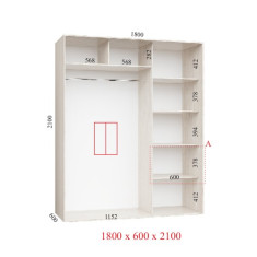 Шафа купе 180х60х210 см Стандарт