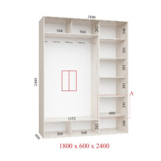 Шафа купе 180х60х240 см Стандарт