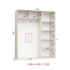 Шкаф купе 180х60х210 см Стандарт