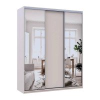 Шафа-купе Сіті Лайт Кашемір 1 ДСП/2 дзеркала 180х60х225